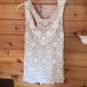 Woven lacy tank